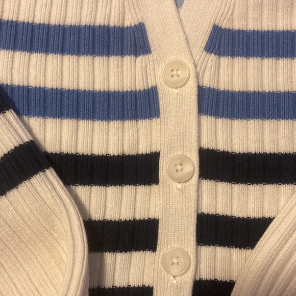 Talbots striped cardigan. Size Mp - Picture 4 of 7